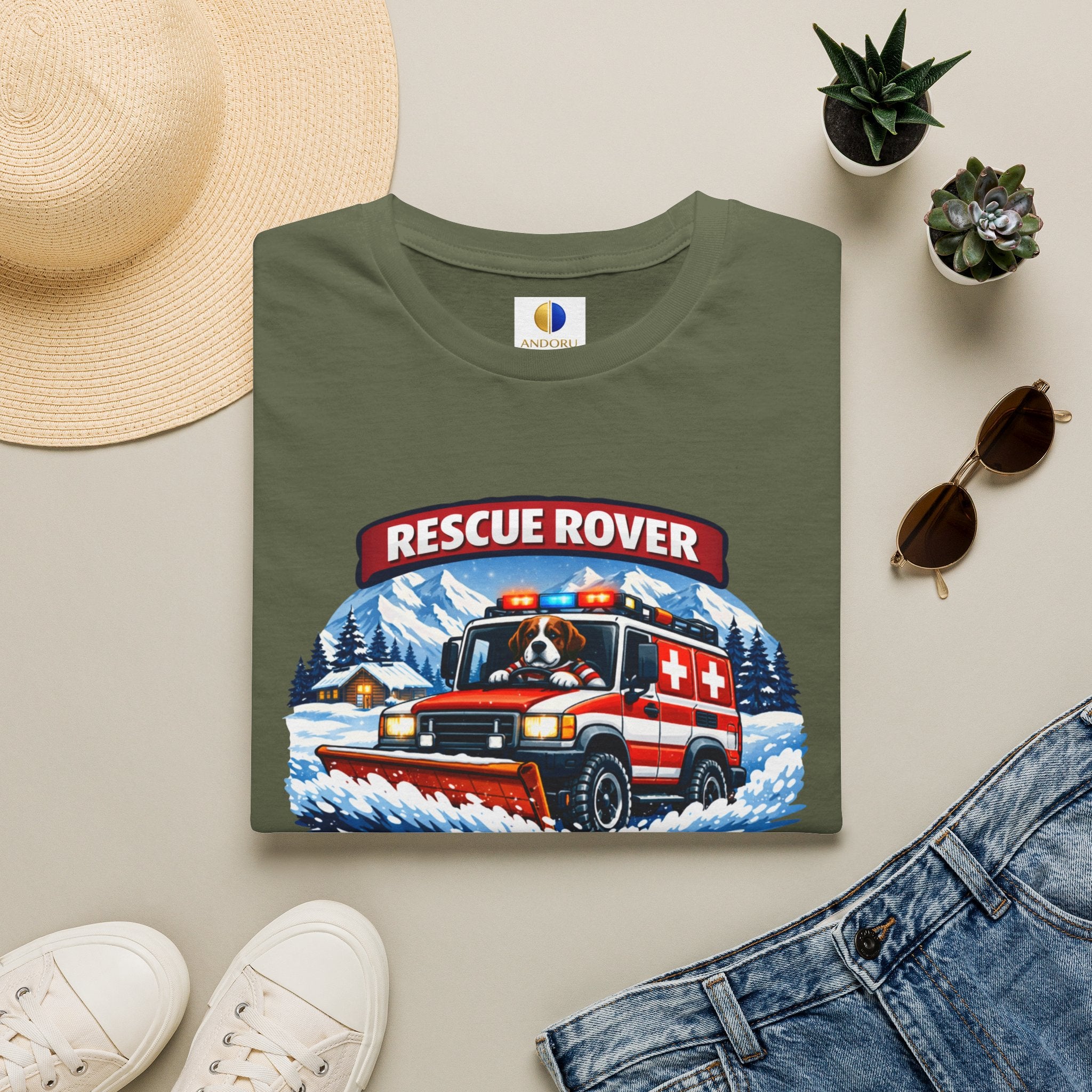 Rescue Rover T-Shirt — St. Bernard Mountain Rescue Truck Design