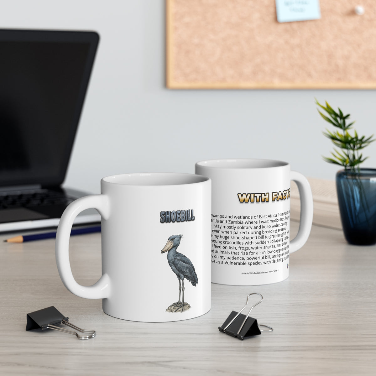 Shoebill Coffee Mug – 11oz Ceramic Mug for Animals With Facts Series 1 Gifts