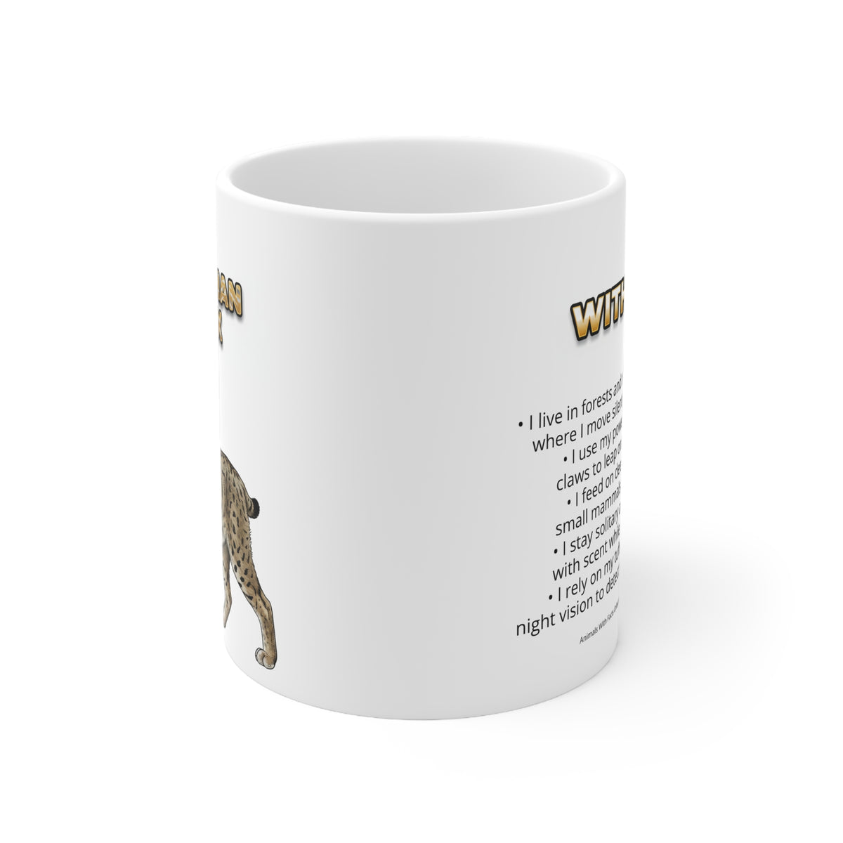 Eurasian Lynx Coffee Mug – 11oz Ceramic Mug for Animals With Facts Series 3 Gifts