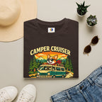 Camper Cruiser T-Shirt — Cute Corgi Van Life Graphic Tee for Camping Lovers