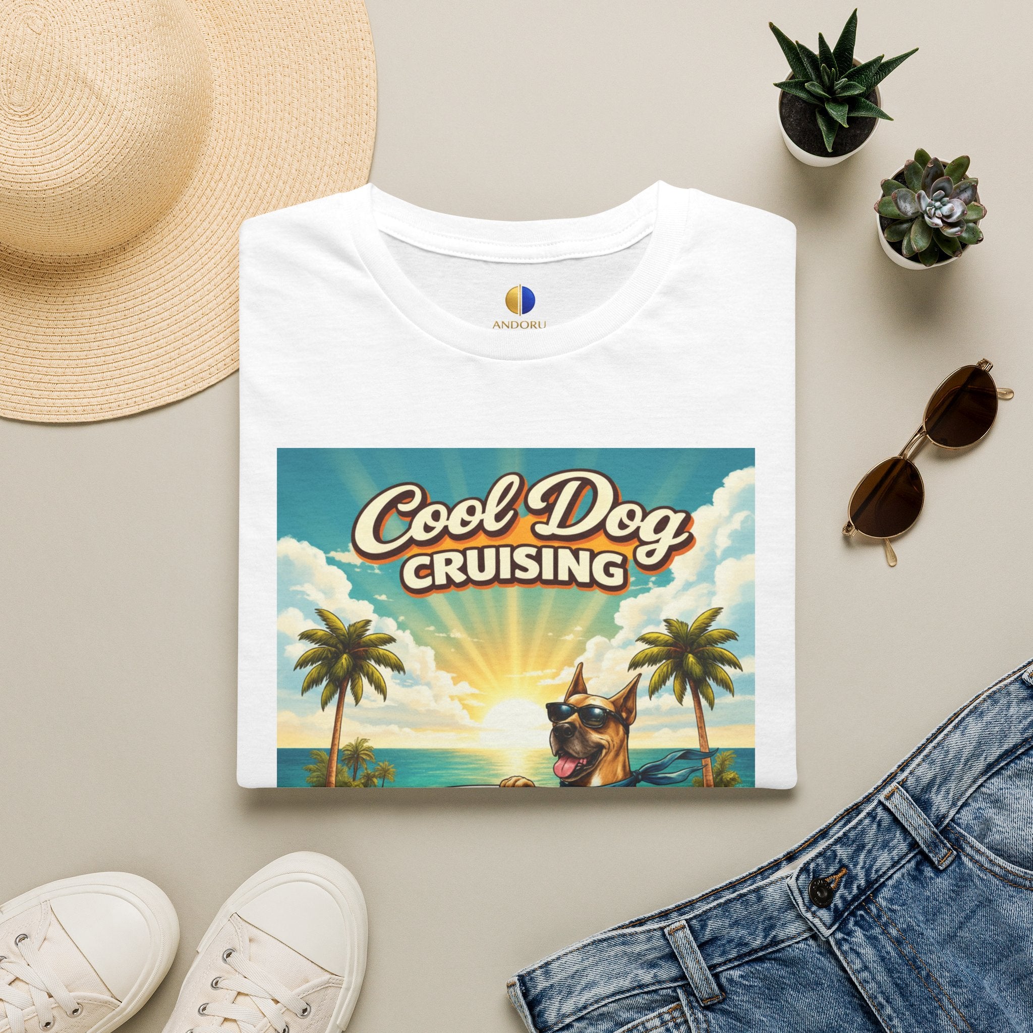 Cool Dog Cruising T-Shirt — Vintage Beach Car Graphic Tee