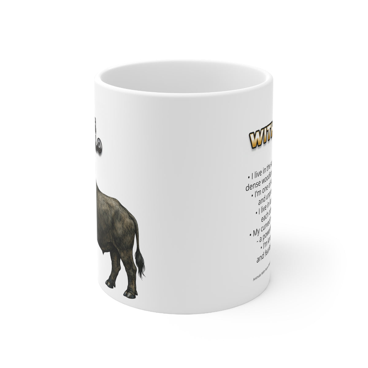 Cape Buffalo Coffee Mug – 11oz Ceramic Mug for Animals With Facts Series 1 Gifts