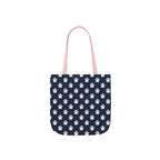 Halloween White Ghost Blue Pattern Canvas Tote Bag
