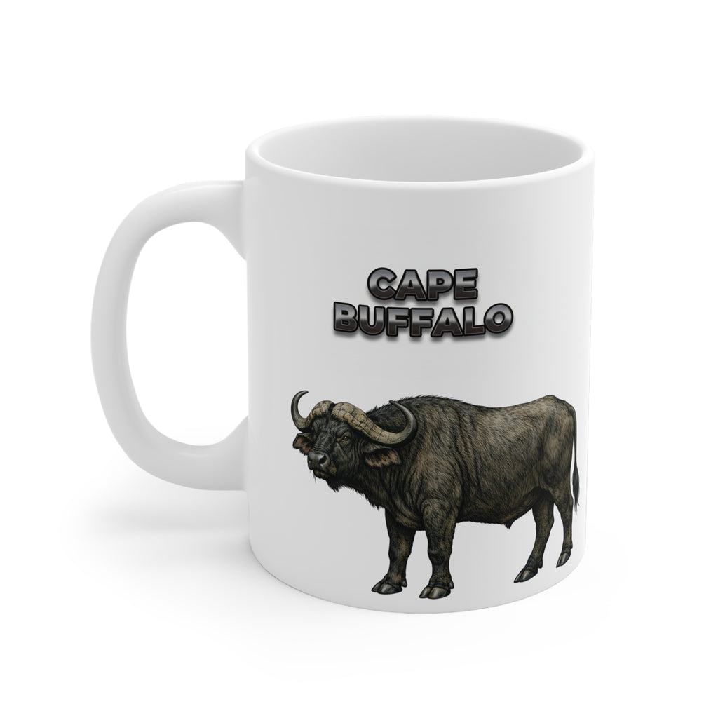 Cape Buffalo Coffee Mug – 11oz Ceramic Mug for Animals With Facts Series 1 Gifts