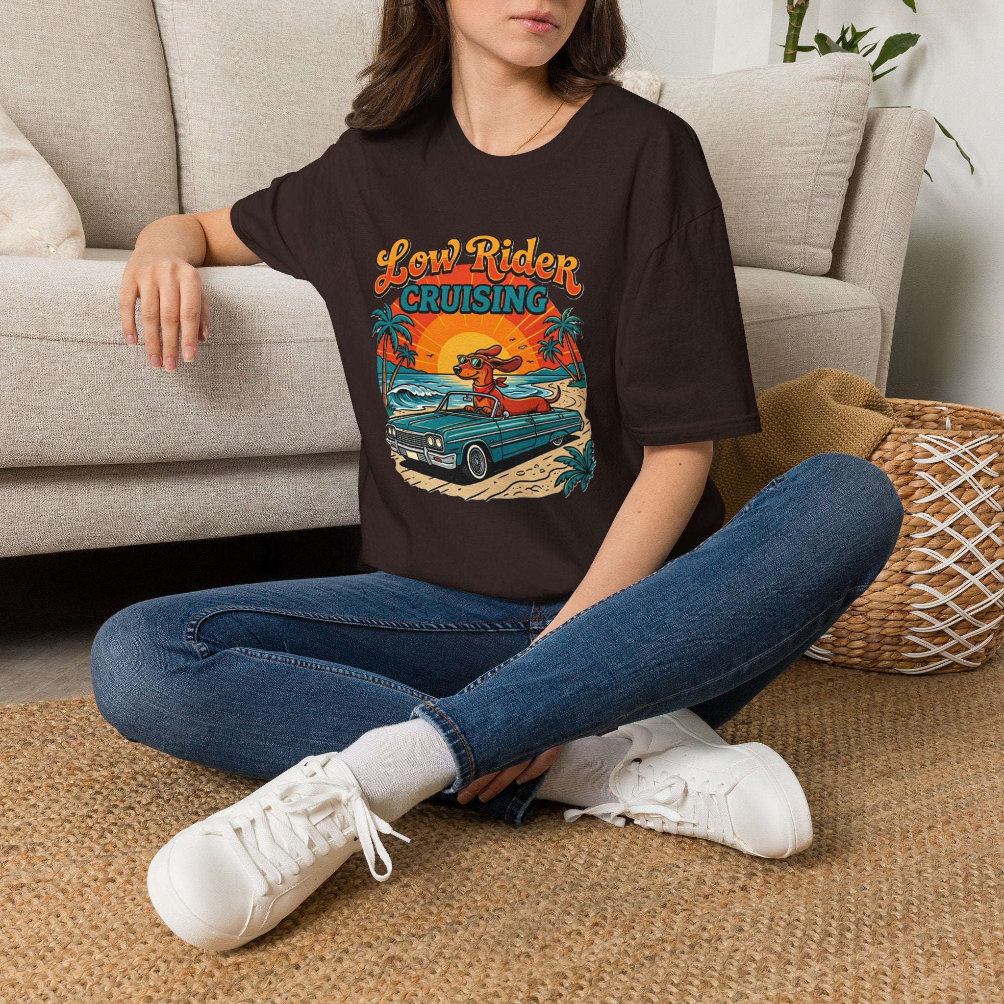 Low Rider Cruising T-Shirt — Retro Beach Car Sunset Tee