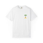 Palm Island Chest Tee — Minimal Tropical Graphic T-Shirt