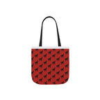 Halloween Spooky Black Cat Red Pattern Canvas Tote Bag