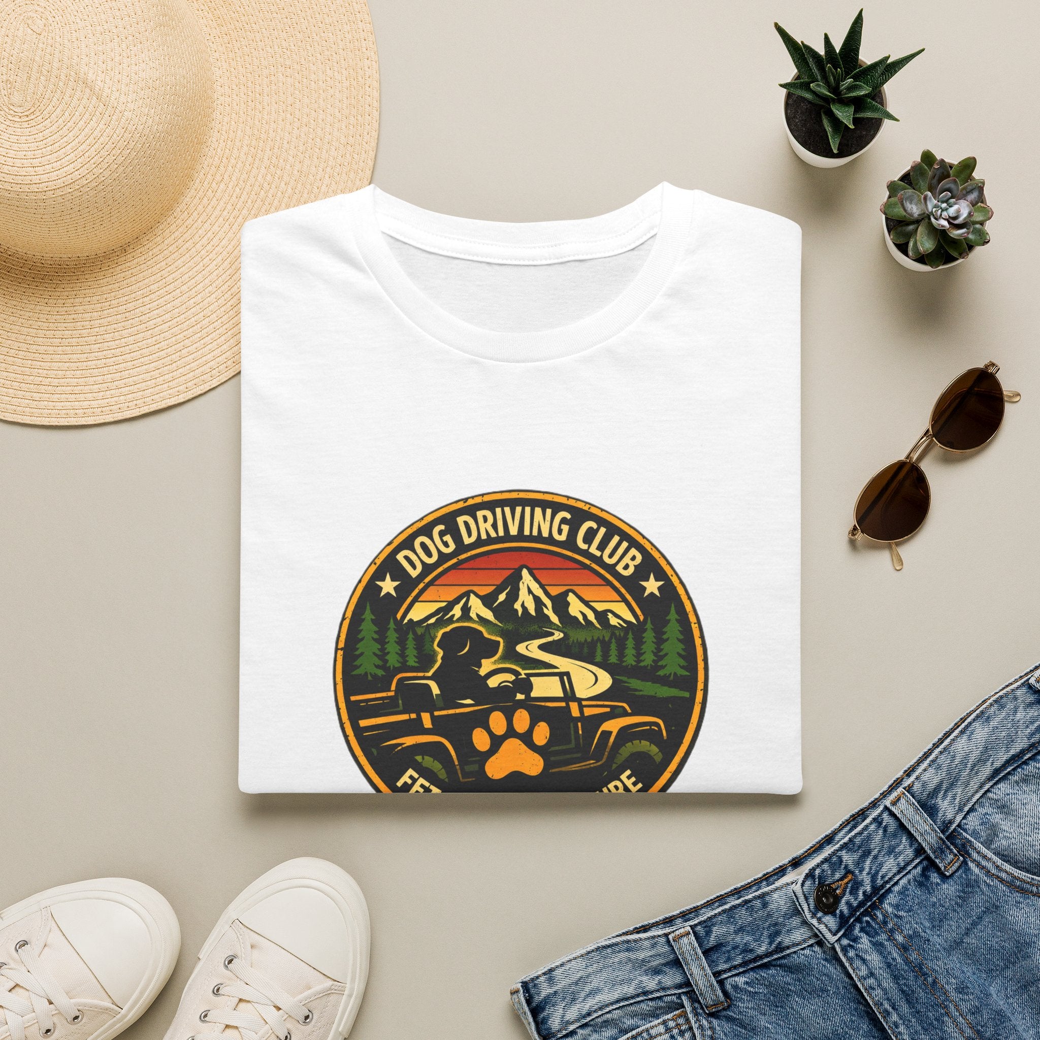 Official Dog Driving Club T‑Shirt — Pawprint Adventure Graphic Tee