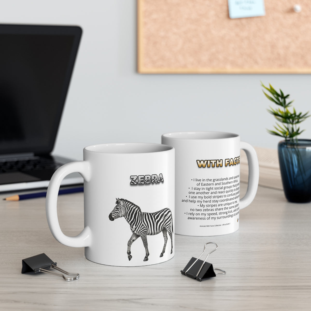 Zebra Coffee Mug – 11oz Ceramic Mug for Animals With Facts Series 1 Gifts