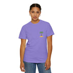Palm Island Chest Tee — Minimal Tropical Graphic T-Shirt