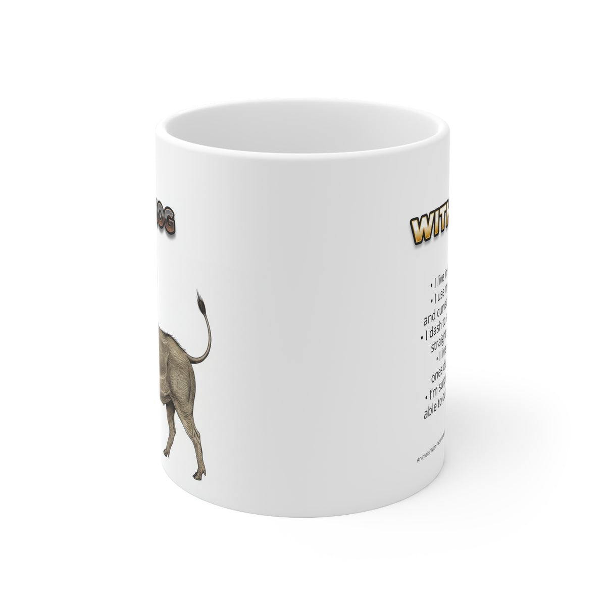 Warthog Coffee Mug – 11oz Ceramic Mug for Animals With Facts Series 1 Gifts