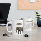 African Elephant Coffee Mug – 11oz Ceramic Mug for Animals With Facts Series 1 Gifts