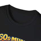 60s Music T-Shirt — Retro Peace & Love Vintage Radio Design