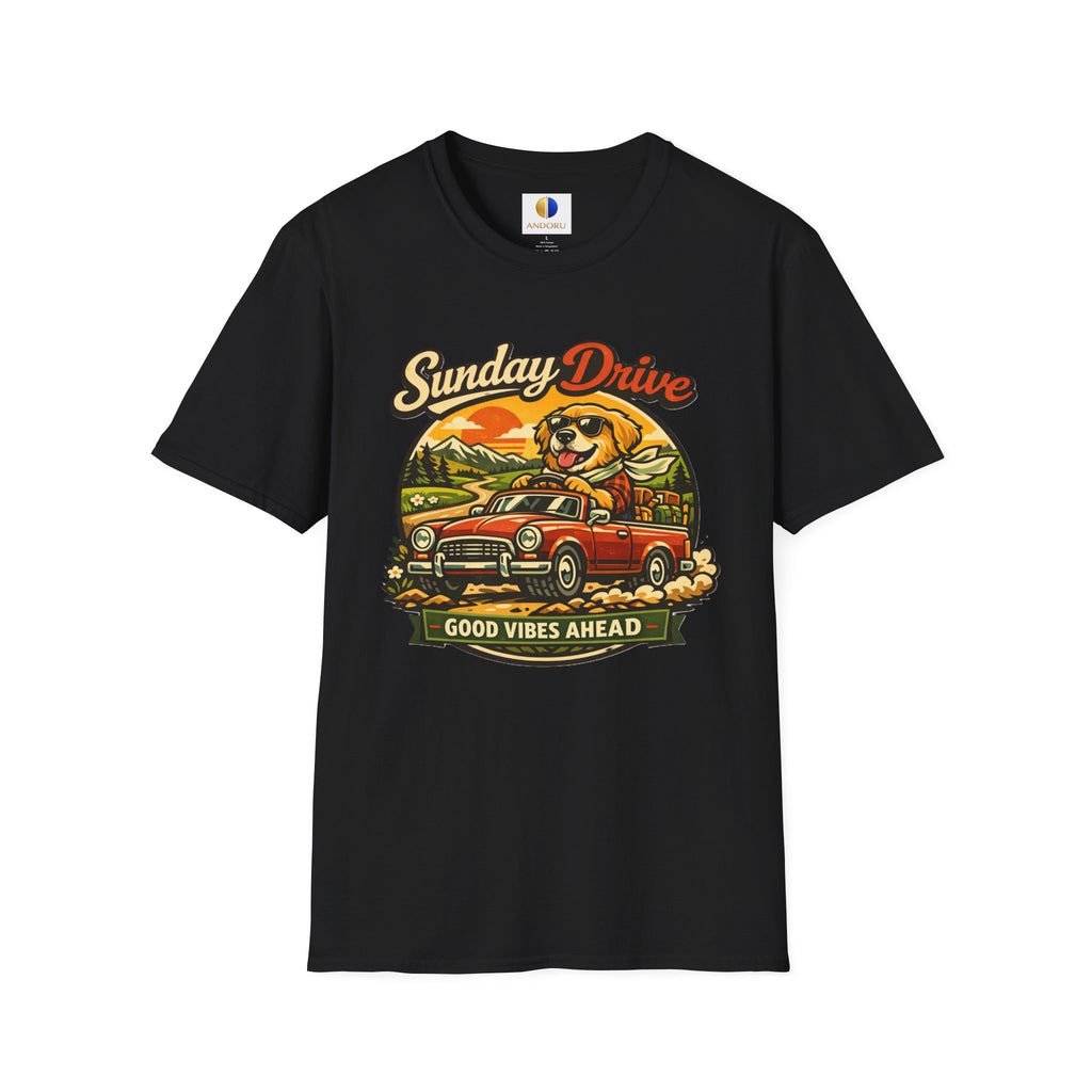 Sunday Drive Tee — Good Vibes Ahead Vintage Road Trip T-Shirt