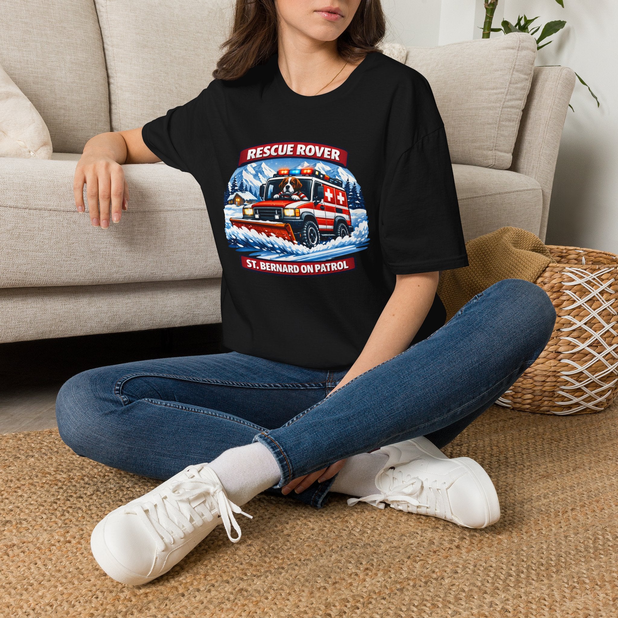 Rescue Rover T-Shirt — St. Bernard Mountain Rescue Truck Design