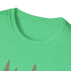 Camping Tent Tee — Minimal Lakeside Campfire Graphic T-Shirt