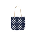 Halloween White Ghost Blue Pattern Canvas Tote Bag