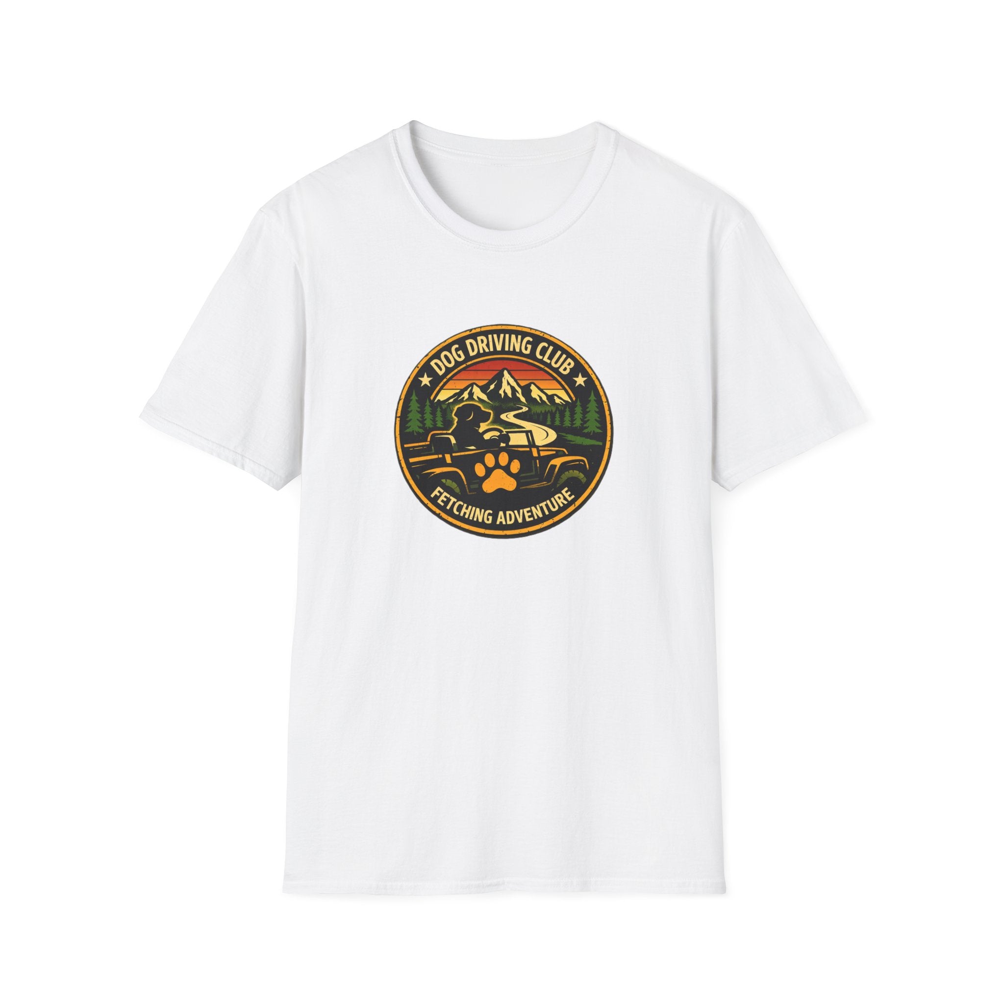 Official Dog Driving Club T‑Shirt — Pawprint Adventure Graphic Tee