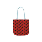 Halloween Spooky Black Cat Red Pattern Canvas Tote Bag