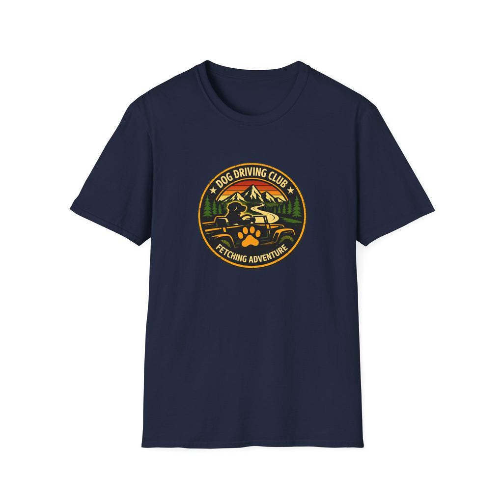 Official Dog Driving Club T‑Shirt — Pawprint Adventure Graphic Tee