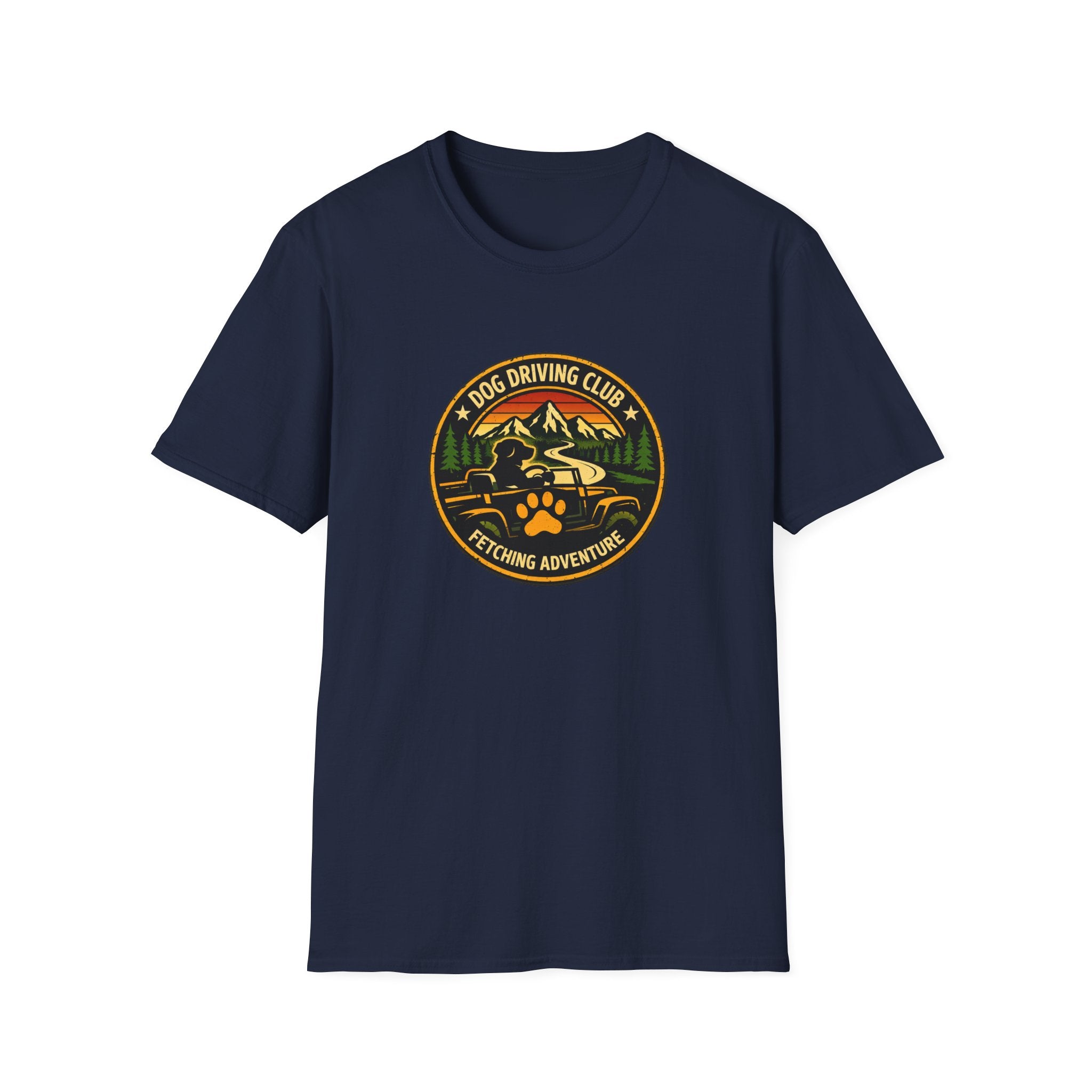 Official Dog Driving Club T‑Shirt — Pawprint Adventure Graphic Tee