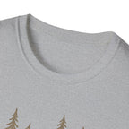 Camping Tent Tee — Minimal Lakeside Campfire Graphic T-Shirt