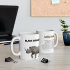 Black Rhinoceros Coffee Mug – 11oz Ceramic Mug for Animals With Facts Series 1 Gifts