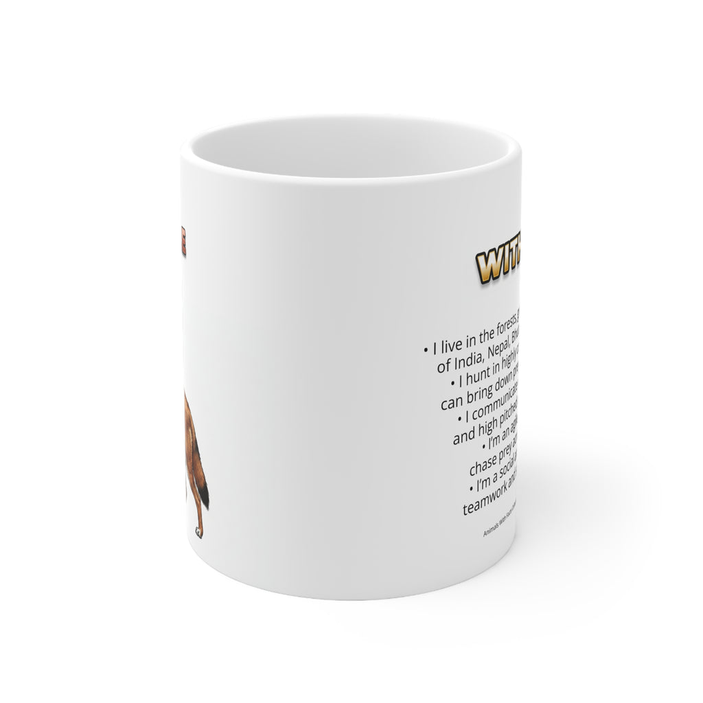Dhole Coffee Mug – 11oz Ceramic Mug for Animals With Facts Series 2 Gifts