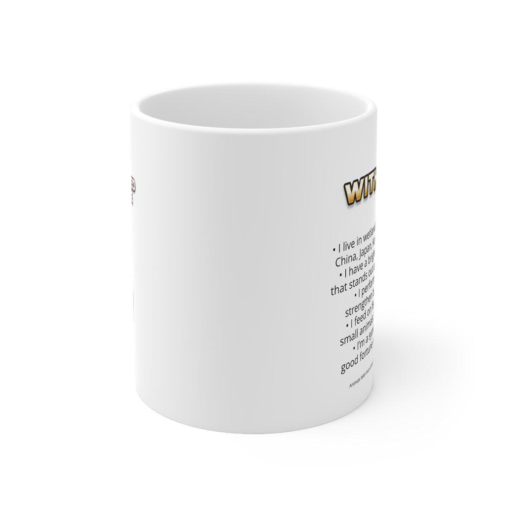 Red Crowned Crane Coffee Mug – 11oz Ceramic Mug for Animals With Facts Series 2 Gifts