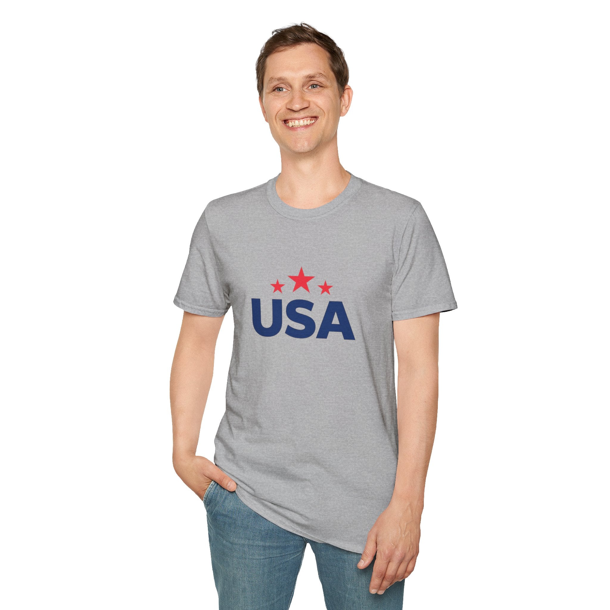 USA Patriotic T-Shirt — Red Stars Independence Day Tee