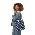 Halloween White Ghost Blue Pattern Canvas Tote Bag