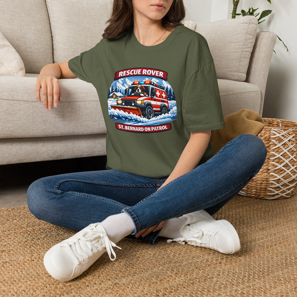 Rescue Rover T-Shirt — St. Bernard Mountain Rescue Truck Design