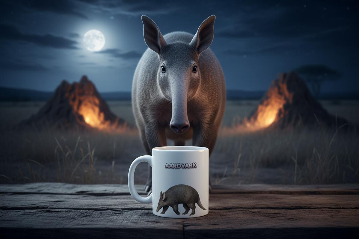 Aardvark Coffee Mug – 11oz Ceramic Mug for Animals With Facts Series 1 Gifts