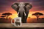 African Elephant Coffee Mug – 11oz Ceramic Mug for Animals With Facts Series 1 Gifts
