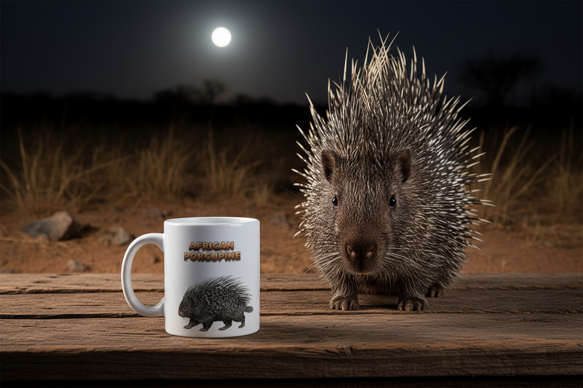 African Porcupine Coffee Mug – 11oz Ceramic Mug for Animals With Facts Series 1 Gifts