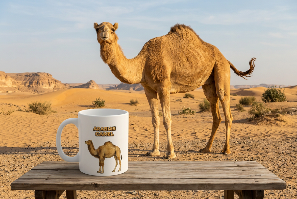 Arabian Camel Coffee Mug – 11oz Ceramic Mug for Animals With Facts Series 1 Gifts