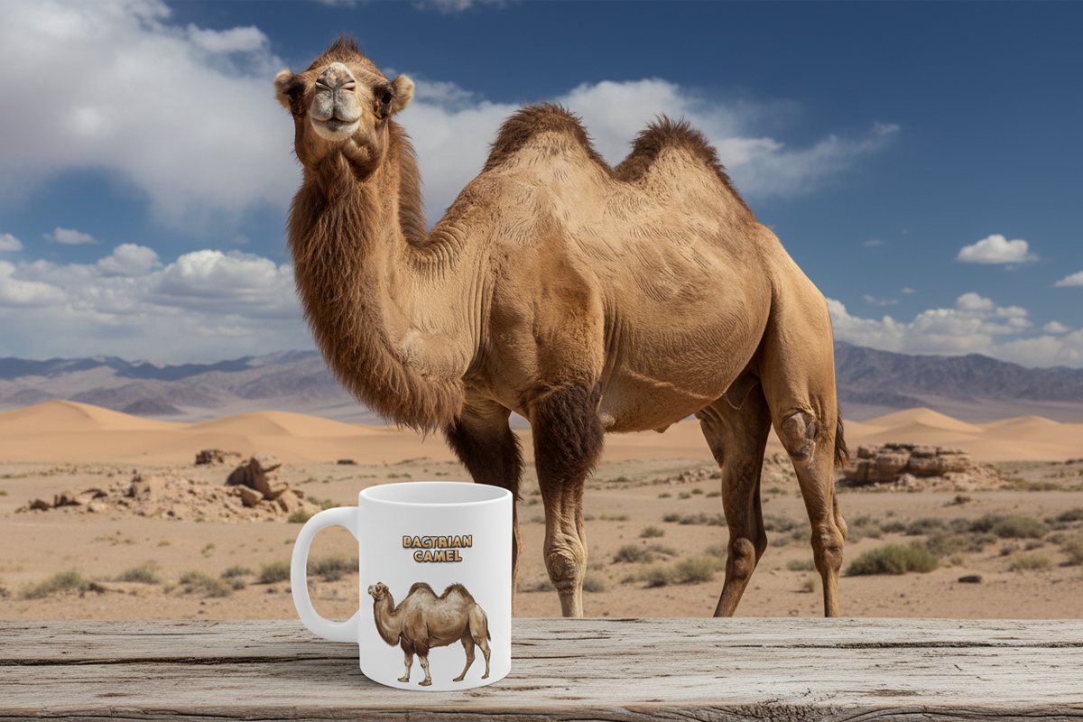 Bactrian Camel Coffee Mug – 11oz Ceramic Mug for Animals With Facts Series 2 Gifts