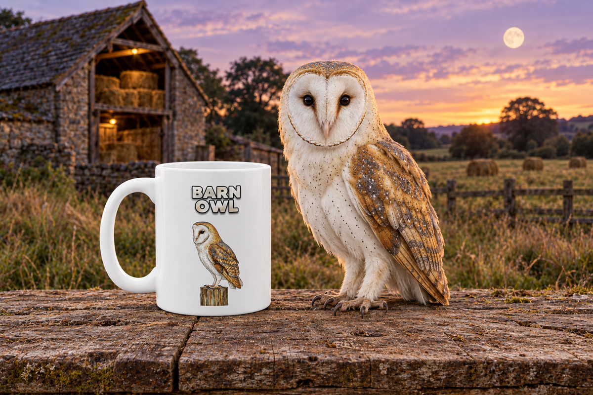 Barn Owl Coffee Mug – 11oz Ceramic Mug for Animals With Facts Series 3 Gifts