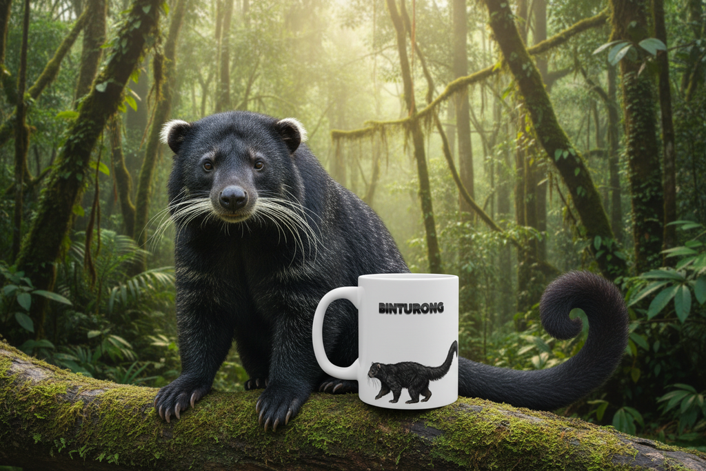 Binturong Coffee Mug – 11oz Ceramic Mug for Animals With Facts Series 2 Gifts