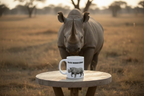 Black Rhinoceros Coffee Mug – 11oz Ceramic Mug for Animals With Facts Series 1 Gifts