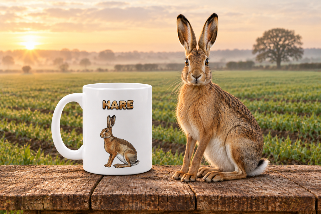Hare Coffee Mug – 11oz Ceramic Mug for Animals With Facts Series 3 Gifts