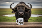 Cape Buffalo Coffee Mug – 11oz Ceramic Mug for Animals With Facts Series 1 Gifts