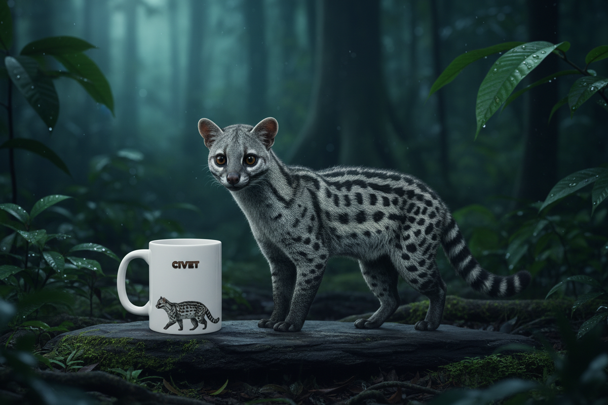 Civet Coffee Mug – 11oz Ceramic Mug for Animals With Facts Series 2 Gifts