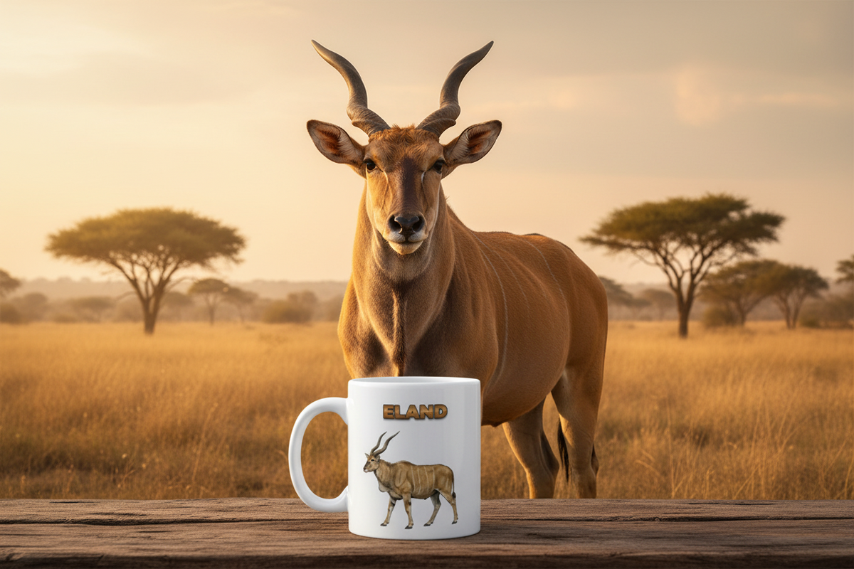 Eland Coffee Mug – 11oz Ceramic Mug for Animals With Facts Series 1 Gifts