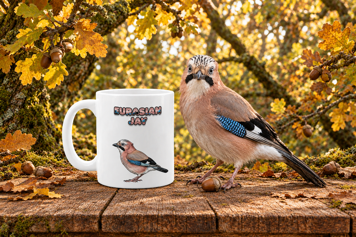 Eurasian Jay Coffee Mug – 11oz Ceramic Mug for Animals With Facts Series 3 Gifts