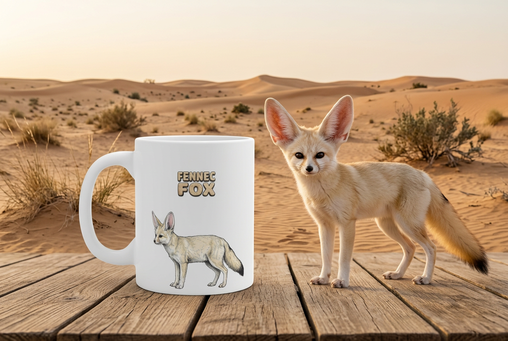 Fennec Fox Coffee Mug – 11oz Ceramic Mug for Animals With Facts Series 1 Gifts