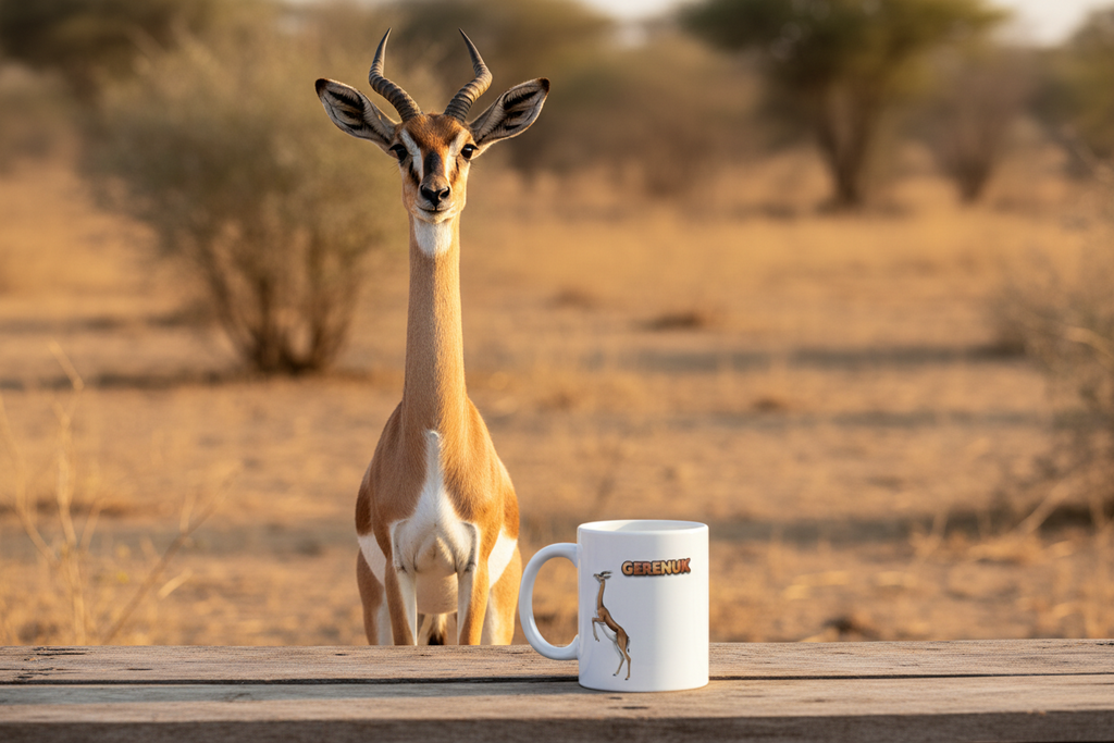 Gerenuk Coffee Mug – 11oz Ceramic Mug for Animals With Facts Series 1 Gifts