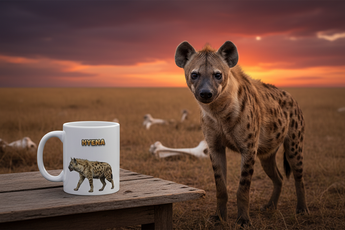 Hyena Coffee Mug – 11oz Ceramic Mug for Animals With Facts Series 1 Gifts