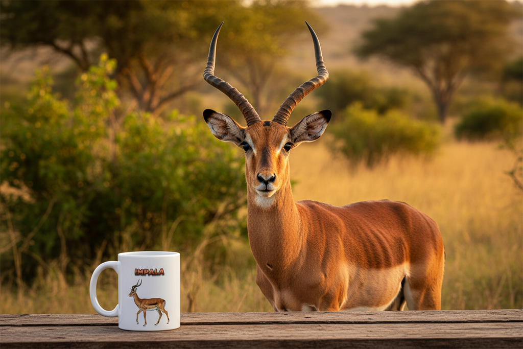 Impala Coffee Mug – 11oz Ceramic Mug for Animals With Facts Series 1 Gifts