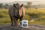 Indian Rhinoceros Coffee Mug – 11oz Ceramic Mug for Animals With Facts Series 2 Gifts